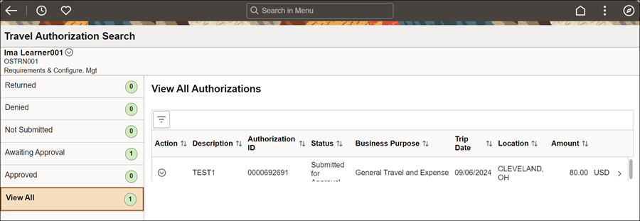 TE Checking The Status Of Travel Authorizations TE Checking The Status Of Travel Authorizations
