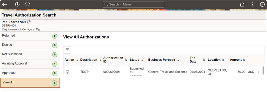  TE Checking The Status Of Travel Authorizations