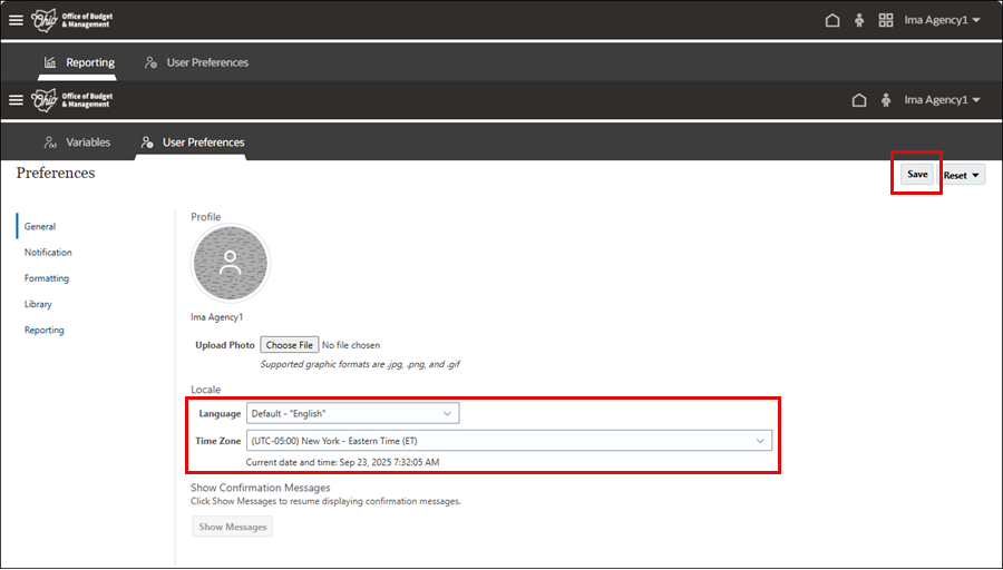 Updating User Preferences