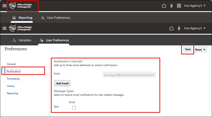 Updating User Preferences